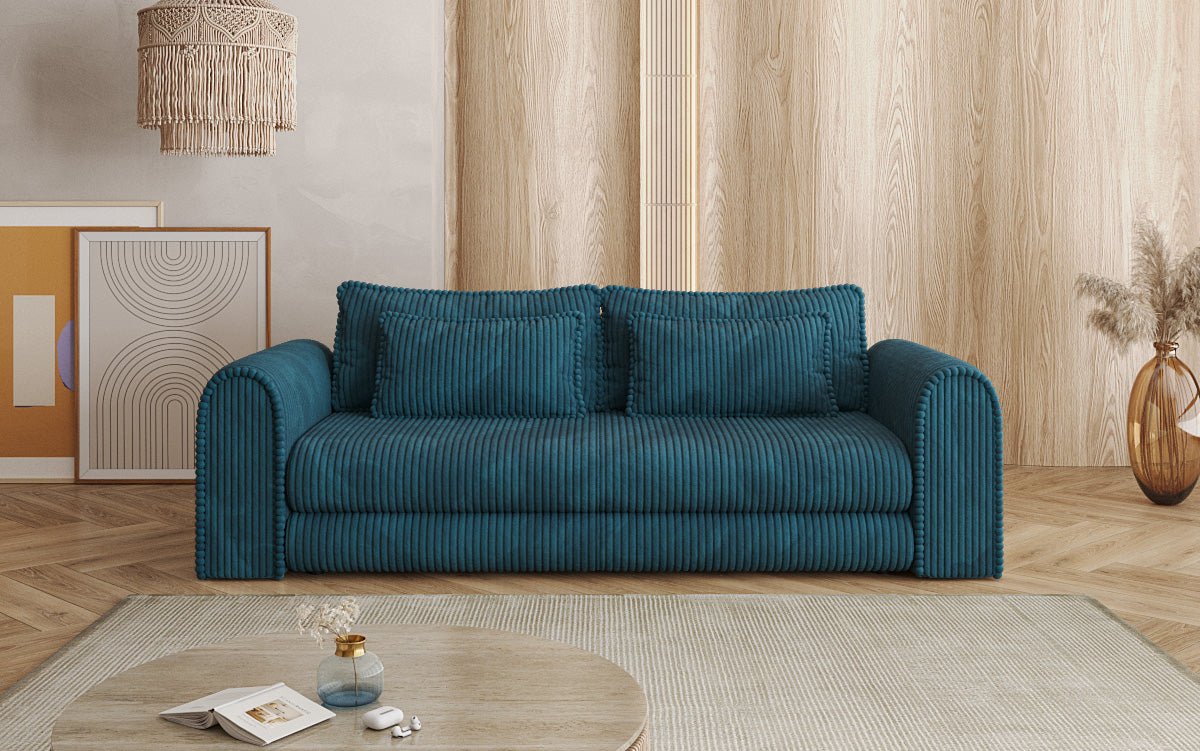 Luxuriöses Cord-Schlafsofa Lil Buddy: 3-Sitzer mit Bettfunktion & Stauraum