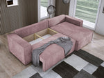 Lade das Bild in den Galerie-Viewer, Luxuriöses Velanova Cord Ecksofa mit Schlaffunktion und praktischem Stauraum
