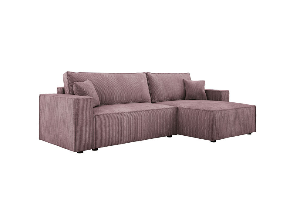 Luxuriöses Velanova Cord Ecksofa mit Schlaffunktion und praktischem Stauraum