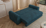 Lade das Bild in den Galerie-Viewer, Luxuriöses Cord-Schlafsofa Lil Buddy: 3-Sitzer mit Bettfunktion &amp; Stauraum

