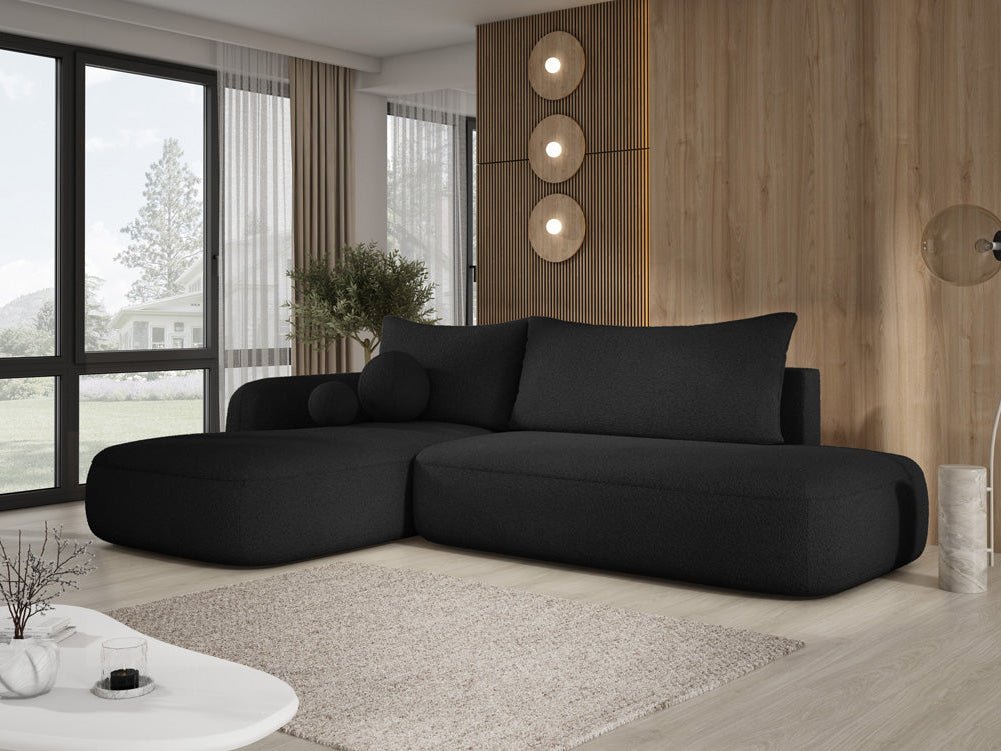 Modernes Designer Ecksofa Babu Bouclé: Komfortables Schlafsofa mit Klappfunktion für Zuhause