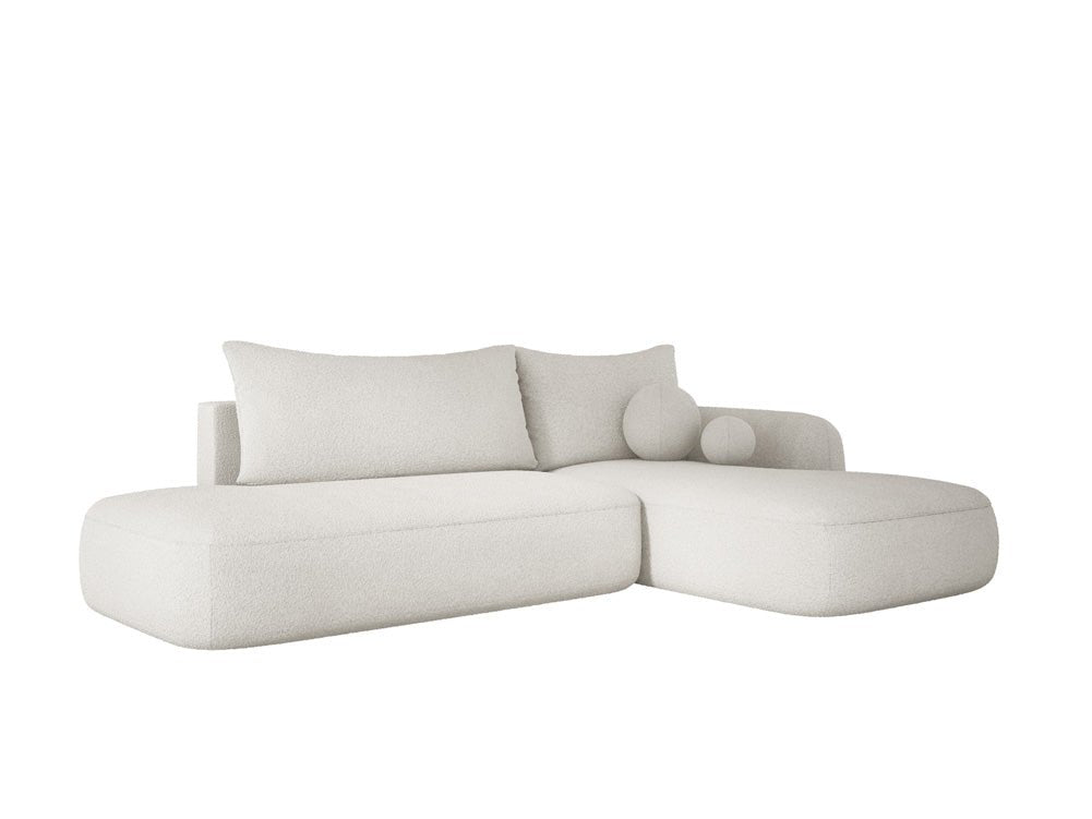 Modernes Designer Ecksofa Babu Bouclé: Komfortables Schlafsofa mit Klappfunktion für Zuhause