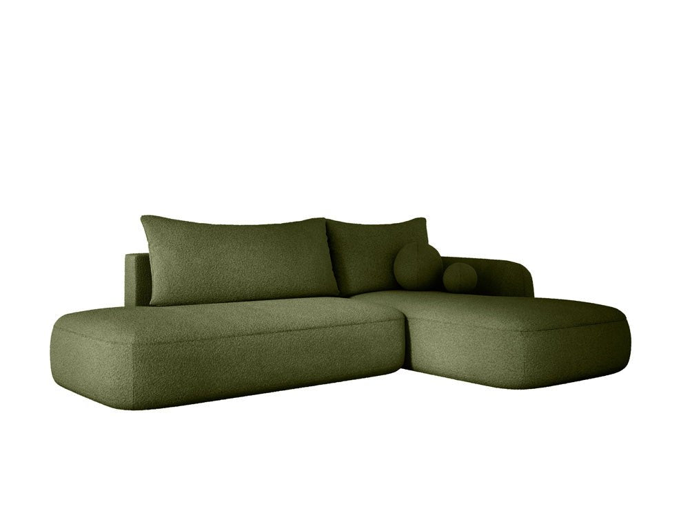 Modernes Designer Ecksofa Babu Bouclé: Komfortables Schlafsofa mit Klappfunktion für Zuhause