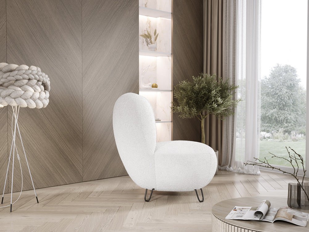 Tokyo Designer Bouclé Sessel: Gemütlicher, Stilvoller Polstersessel für Modernes Wohnen