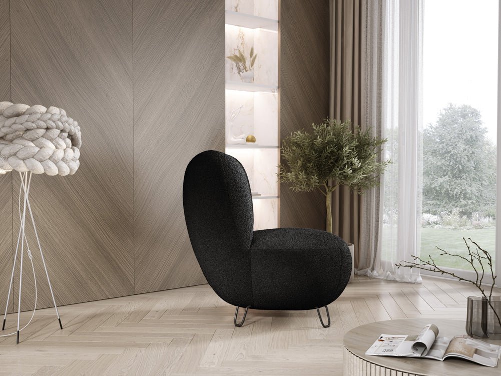 Tokyo Designer Bouclé Sessel: Gemütlicher, Stilvoller Polstersessel für Modernes Wohnen