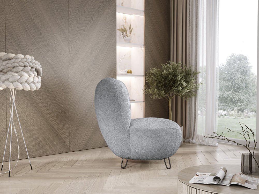 Tokyo Designer Bouclé Sessel: Gemütlicher, Stilvoller Polstersessel für Modernes Wohnen