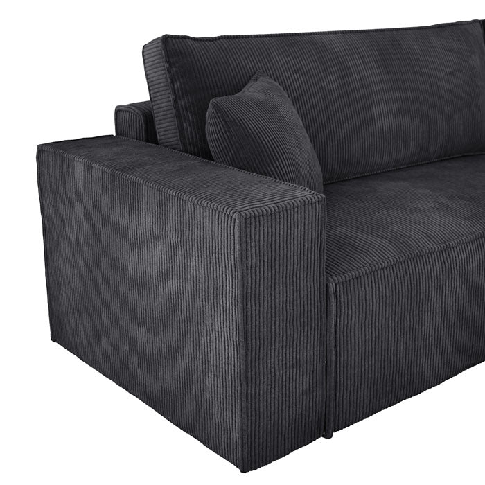 Luxuriöses Velanova Cord Ecksofa mit Schlaffunktion und praktischem Stauraum