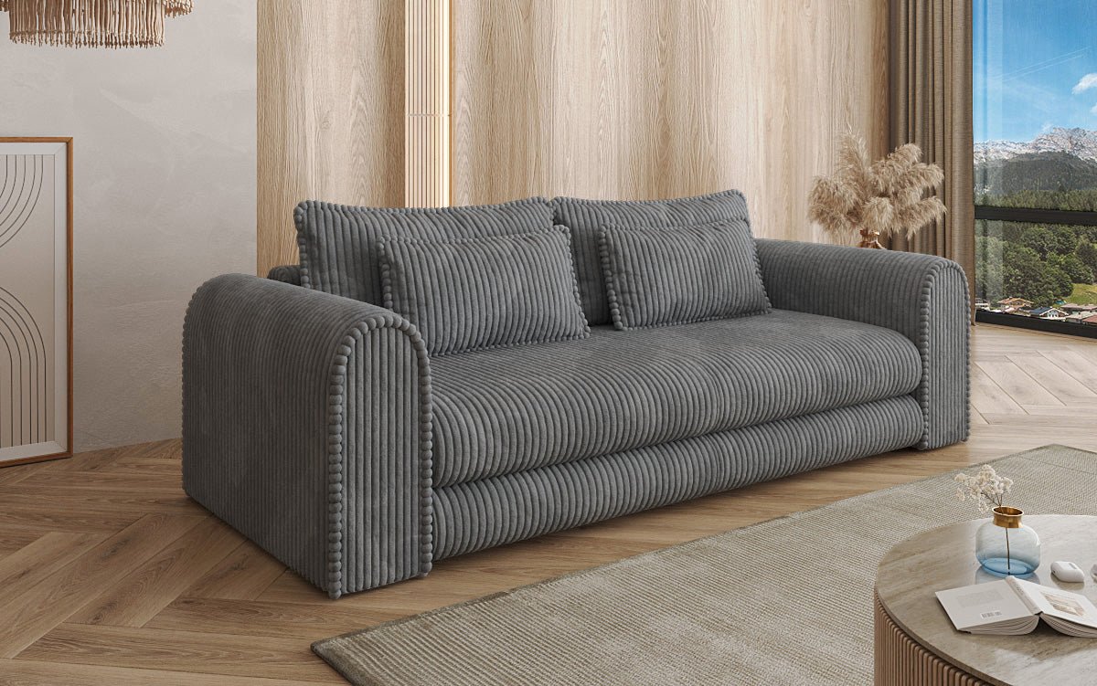 Luxuriöses Cord-Schlafsofa Lil Buddy: 3-Sitzer mit Bettfunktion & Stauraum