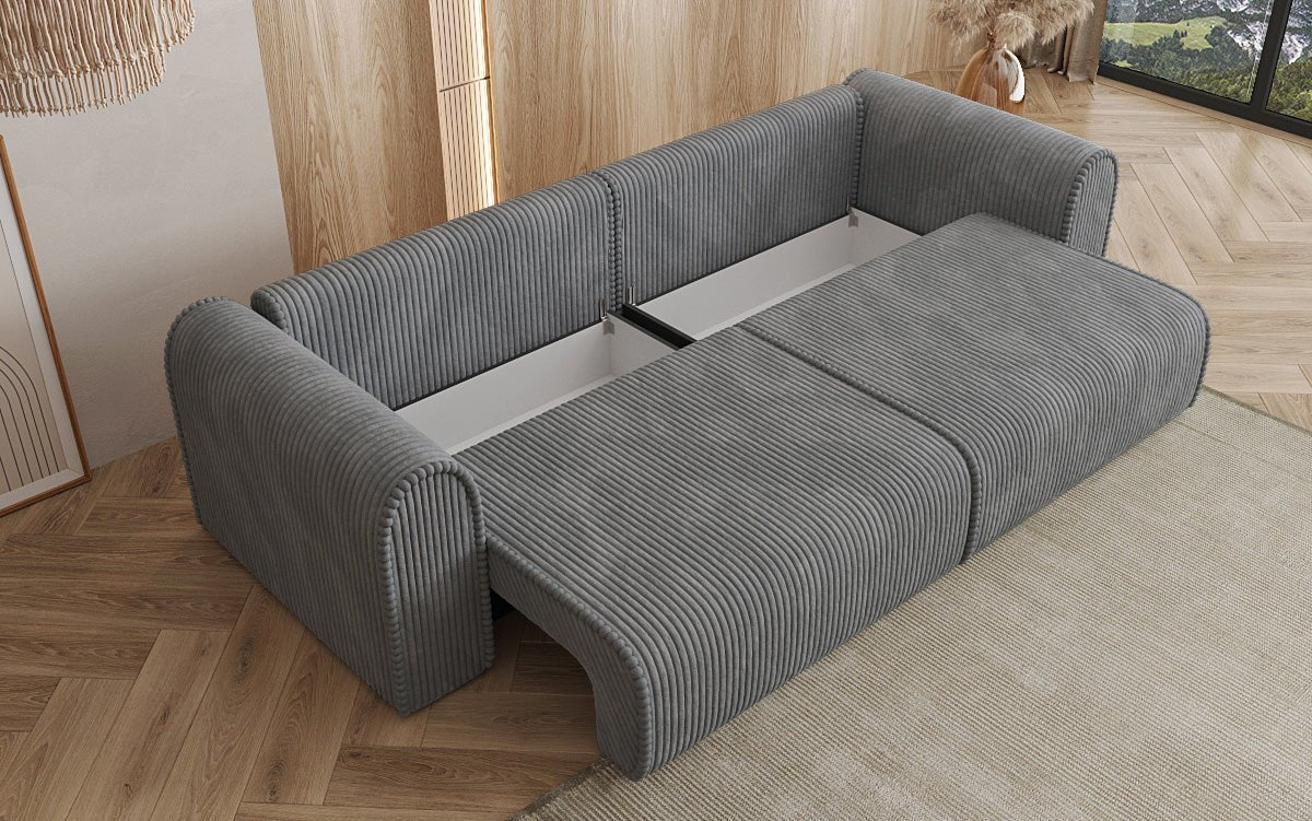 Big Buddy Designer 3-Sitzer Sofa: Gemütlichkeit, Schlaffunktion & Stauraum in Breitcord