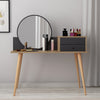 Designer Schminktisch Angel: Eleganter Spiegel, Clevere Schubladen, Stilvolle Holzoptik