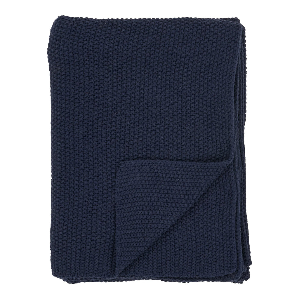 Luxuriöse Blaue Tagesdecke Tayla aus Recycelter Baumwolle 130x170cm