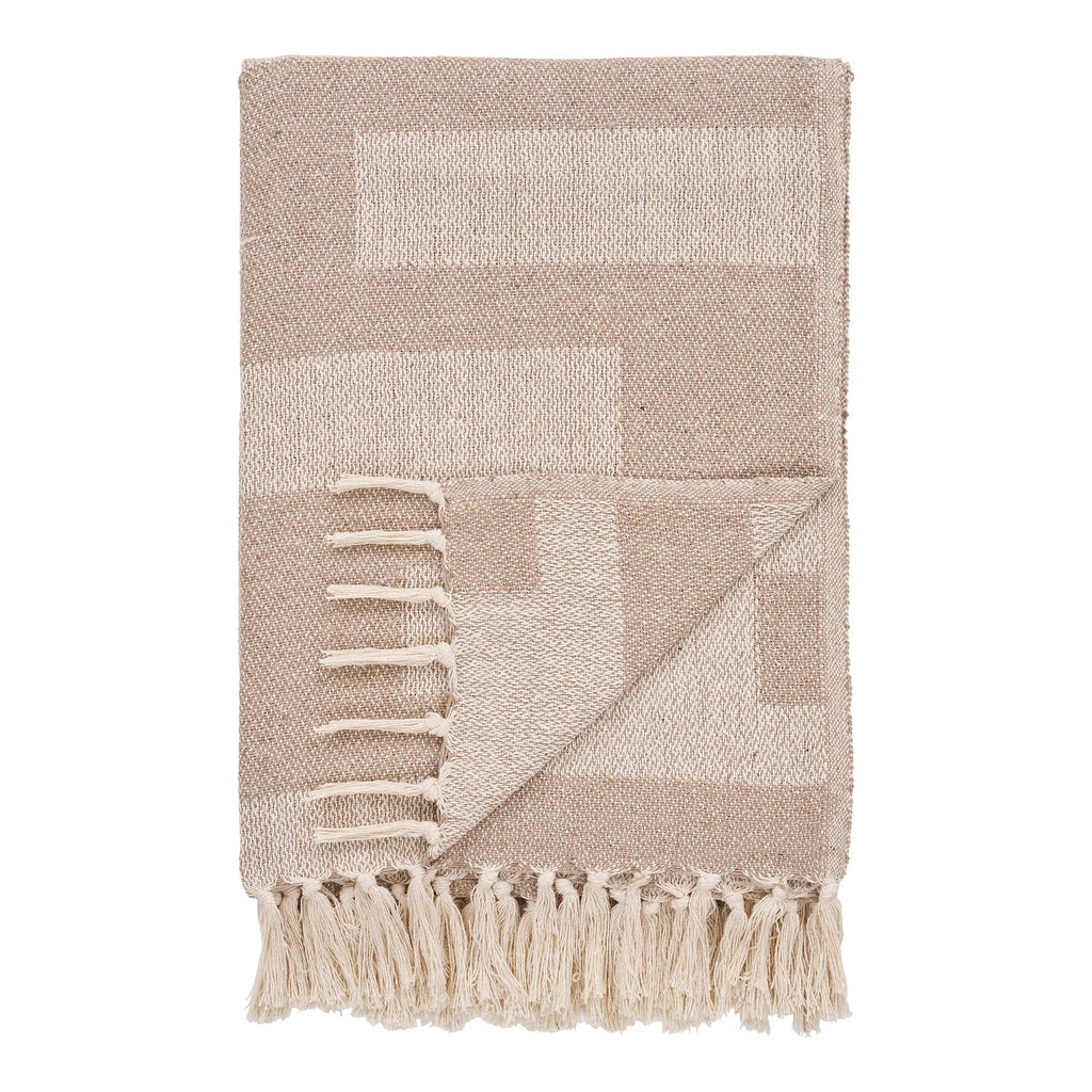Gemütliche Liv Tagesdecke Taupe, 130x180cm, Recycelte Baumwolle, Vielseitig, Stilvoll