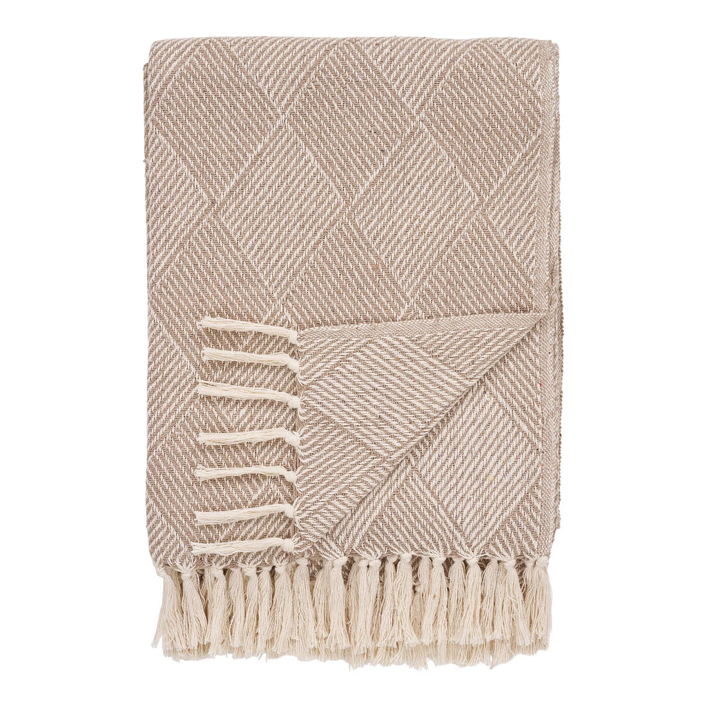 Luxuriöse Taupe Tagesdecke Benno: Weicher Bettüberwurf aus Recycelter Baumwolle