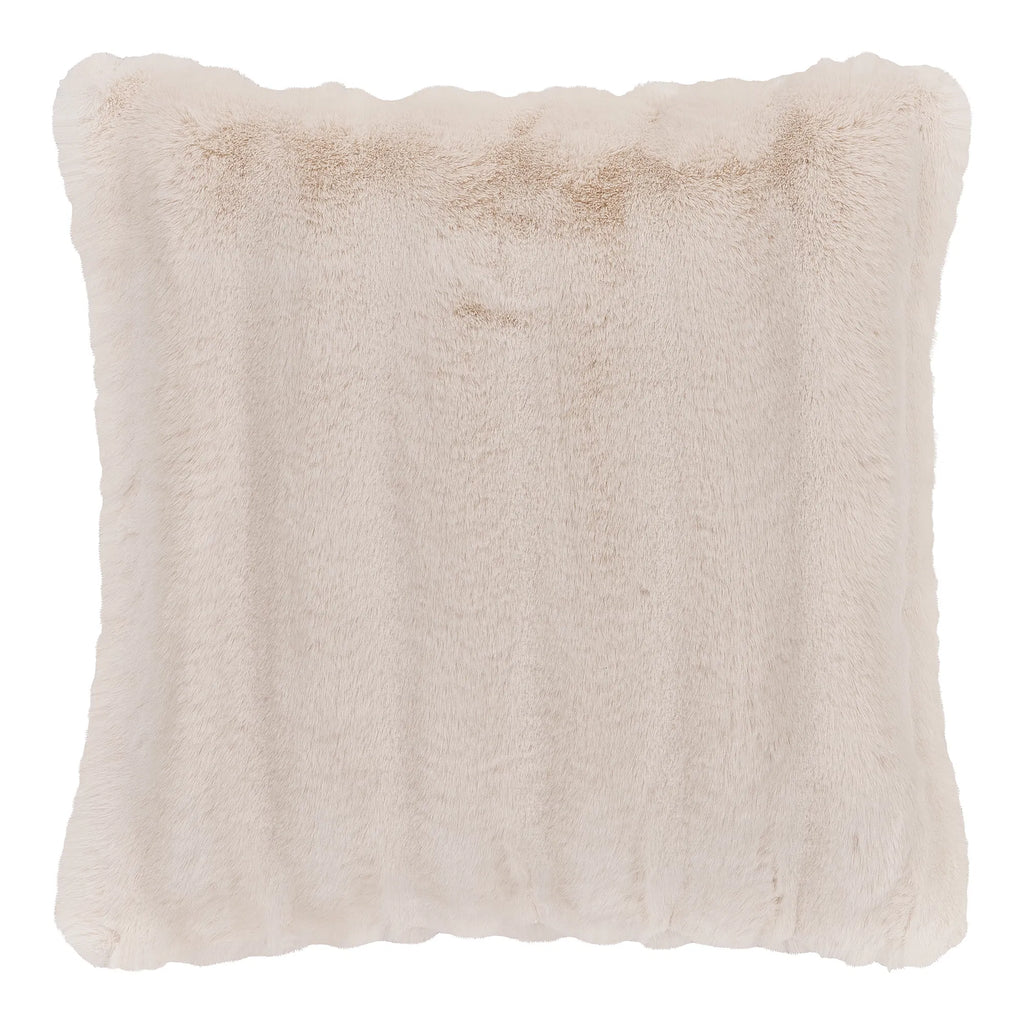 Luxuriöses Kuschelkissen Tao Kunstfell Beige 45x45 cm Gemütliches Dekokissen Flauschig