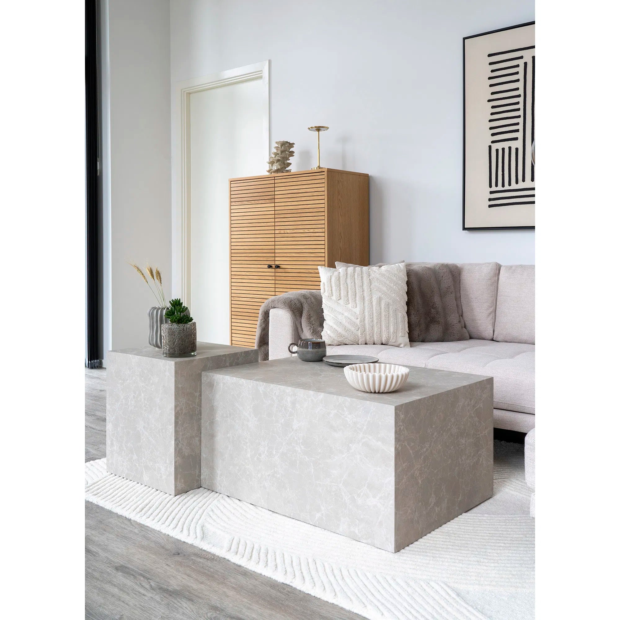 Luxuriöses Milea Zierkissen Beige – Stilvolle 3D Struktur für Ihr Zuhause (45x45 cm)