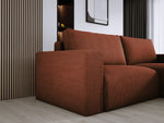 Lade das Bild in den Galerie-Viewer, Modernes L-Form Cord Ecksofa Carl mit Schlaffunktion und integriertem Bettkasten
