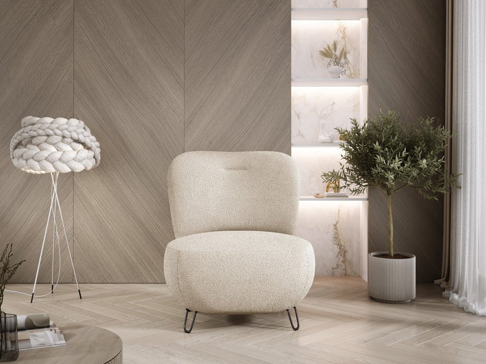 Tokyo Designer Bouclé Sessel: Gemütlicher, Stilvoller Polstersessel für Modernes Wohnen