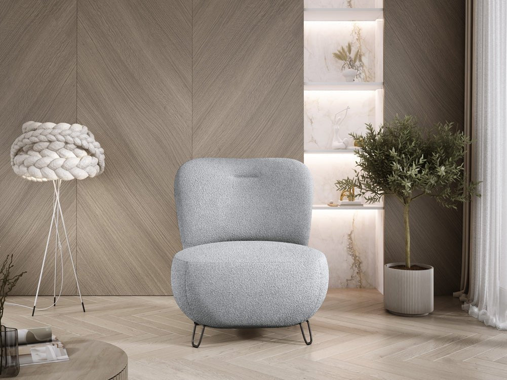 Tokyo Designer Bouclé Sessel: Gemütlicher, Stilvoller Polstersessel für Modernes Wohnen