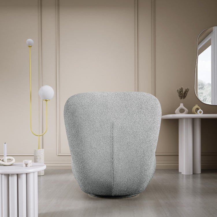 Eleganter Kyoto Designer Bouclé Sessel mit 360° Drehfunktion – Komfort trifft Stil