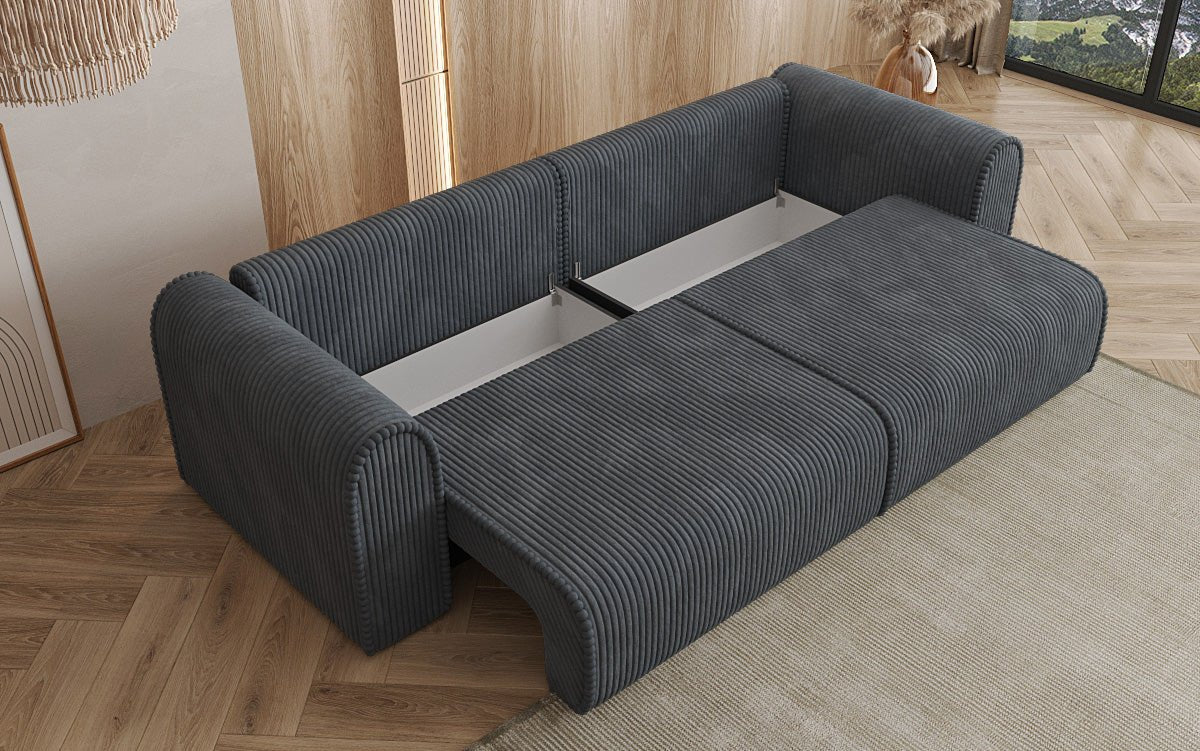 Big Buddy Designer 3-Sitzer Sofa: Gemütlichkeit, Schlaffunktion & Stauraum in Breitcord