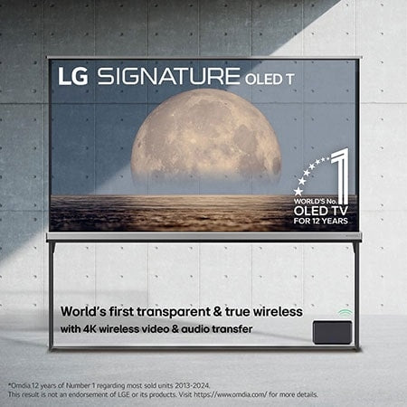 LG SIGNATURE OLED T 77 Zoll Transparenter 4K OLED TV mit Zero Connect Box