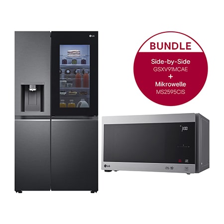 LG Kühlschrank-Mikrowellen-Bundle: InstaView Side-by-Side & Smart Inverter Mikrowelle