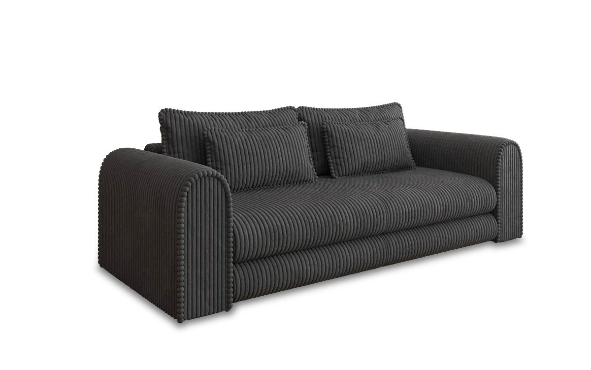 Luxuriöses Cord-Schlafsofa Lil Buddy: 3-Sitzer mit Bettfunktion & Stauraum