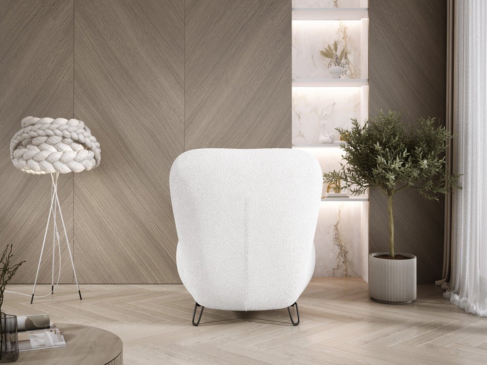 Tokyo Designer Bouclé Sessel: Gemütlicher, Stilvoller Polstersessel für Modernes Wohnen