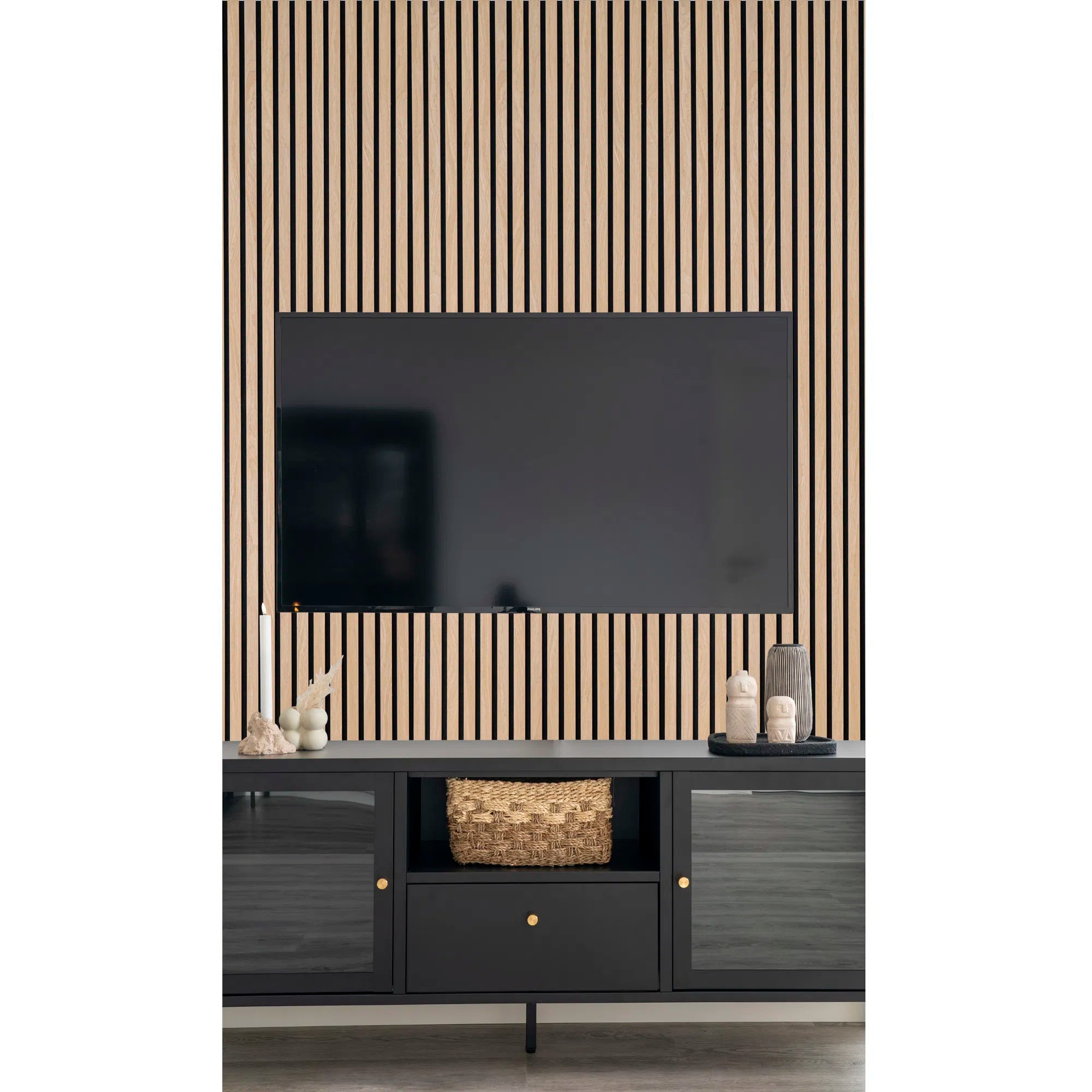 Elegante Eiche Natur Akustikpaneele 2er-Set: Premium Schallschutz & Design