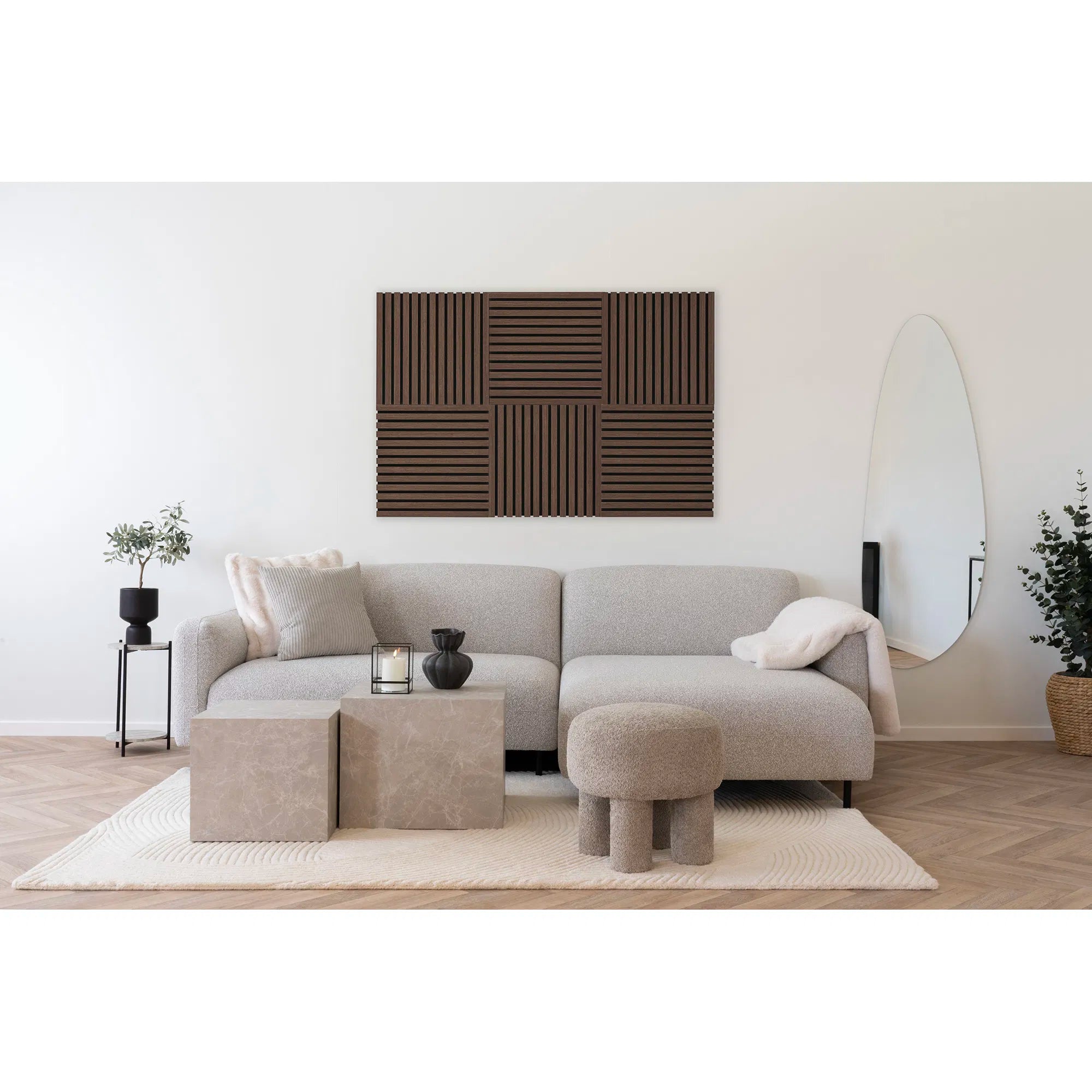 Luxuriöses Walnuss Akustikpaneel Set: Stilvoller Schallschutz für Heim & Büro