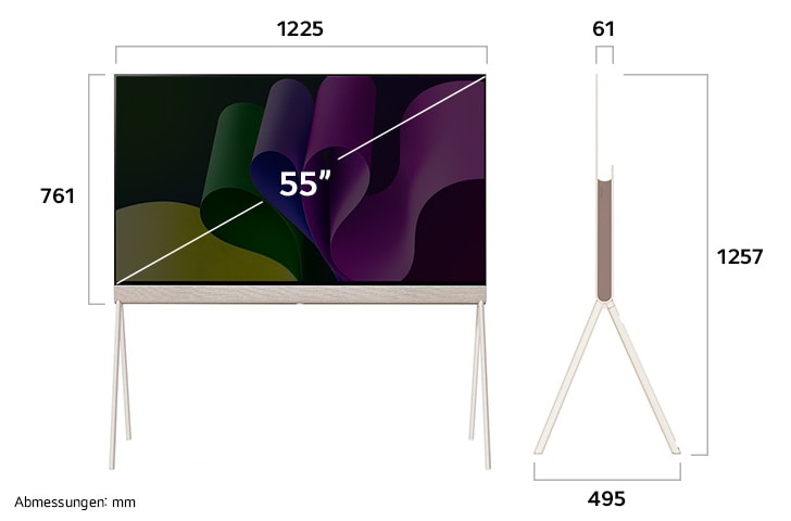 LG OLED evo Posé 55 Zoll Lifestyle-Fernseher mit A9 Gen7