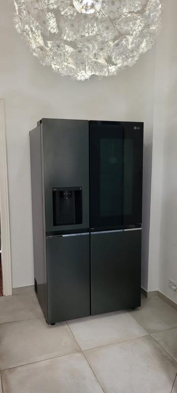 LG InstaView Side-by-Side Kühlschrank, 635L, Eis-, Wasser, Total No Frost, Matt Schwarz