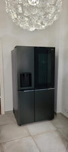 LG InstaView Side-by-Side Kühlschrank, 635L, Eis-, Wasser, Total No Frost, Matt Schwarz