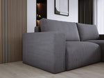 Lade das Bild in den Galerie-Viewer, Modernes L-Form Cord Ecksofa Carl mit Schlaffunktion und integriertem Bettkasten
