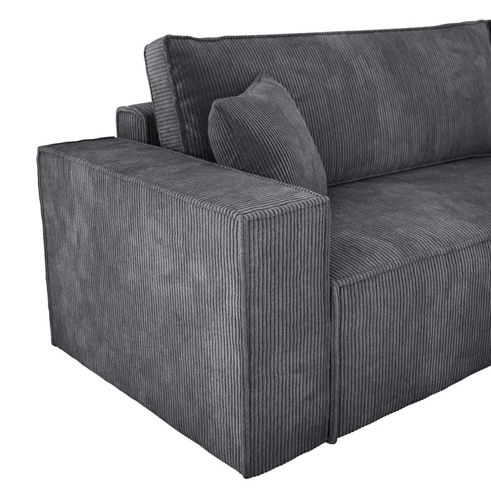 Luxuriöses Velanova Cord Ecksofa mit Schlaffunktion und praktischem Stauraum