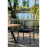 Lade das Bild in den Galerie-Viewer, 4er Set Stapelbarer Gartenstuhl Verona Schwarz für Outdoor &amp; Balkon
