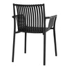 4er Set Stapelbarer Gartenstuhl Verona Schwarz für Outdoor & Balkon