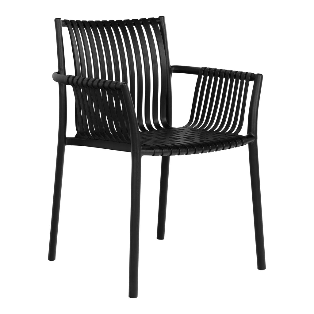 4er Set Stapelbarer Gartenstuhl Verona Schwarz für Outdoor & Balkon
