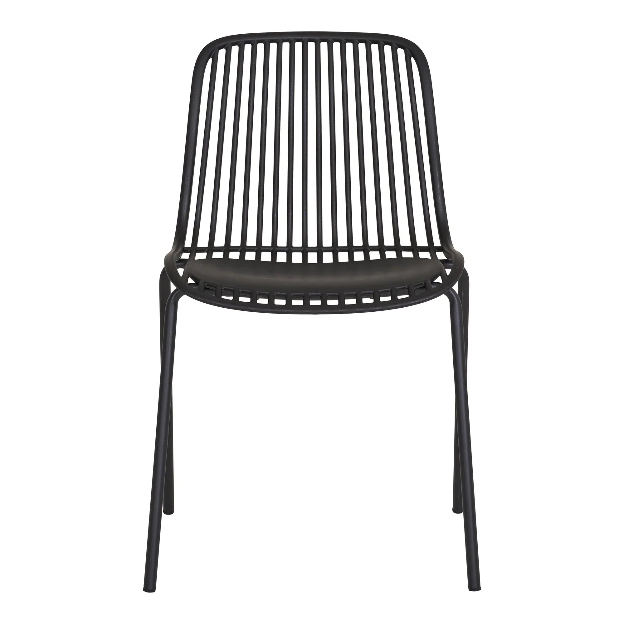 Ventura Stapelbarer Gartenstuhl Schwarz – Robustes 4er Set für Outdoor Komfort