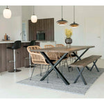 Lade das Bild in den Galerie-Viewer, 2er Set Firenze Gartenstuhl Natur Stahl Polyrattan Outdoor Esszimmer Stühle Komfortabel Langlebig
