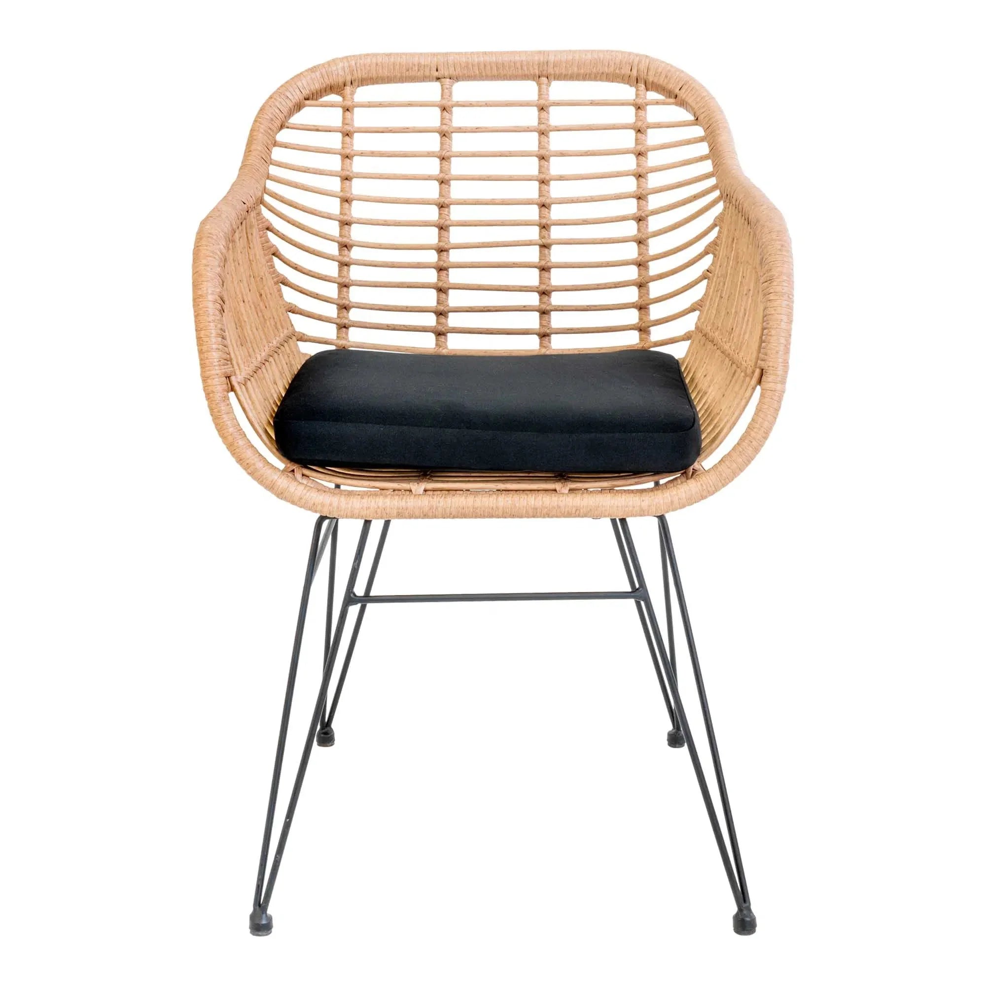 2er Set Firenze Gartenstuhl Natur Stahl Polyrattan Outdoor Esszimmer Stühle Komfortabel Langlebig