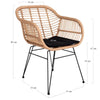 2er Set Gartenstuhl Firenze Natur Polyrattan Stahl wetterfest komfortabel
