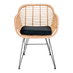 Lade das Bild in den Galerie-Viewer, 2er Set Firenze Gartenstuhl Natur Stahl Polyrattan Outdoor Esszimmer Stühle Komfortabel Langlebig
