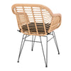 2er Set Gartenstuhl Firenze Natur Polyrattan Stahl wetterfest komfortabel