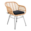 2er Set Gartenstuhl Firenze Natur Polyrattan Stahl wetterfest komfortabel