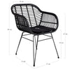 2er Set Gartenstuhl Firenze Schwarz: Eleganter, Wetterfester Stahl-Polyrattan Outdoor-Stuhl für Garten