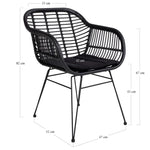 Lade das Bild in den Galerie-Viewer, 2er Set Gartenstuhl Firenze Schwarz: Eleganter, Wetterfester Stahl-Polyrattan Outdoor-Stuhl für Garten
