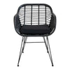 2er Set Gartenstuhl Firenze Schwarz: Eleganter, Wetterfester Stahl-Polyrattan Outdoor-Stuhl für Garten