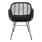 Lade das Bild in den Galerie-Viewer, 2er Set Gartenstuhl Firenze Schwarz: Eleganter, Wetterfester Stahl-Polyrattan Outdoor-Stuhl für Garten
