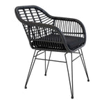 Lade das Bild in den Galerie-Viewer, 2er Set Gartenstuhl Firenze Schwarz: Eleganter, Wetterfester Stahl-Polyrattan Outdoor-Stuhl für Garten
